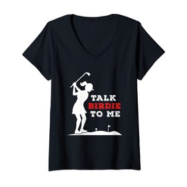 Womens Talk birdie to me V-Neck T-Shirt