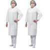 Azeas AZCLEAN1302L 3-Piece Lab Coat Set (Front Magic Zipper), L Size