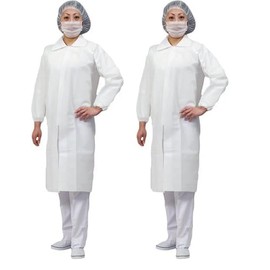 Azeas AZCLEAN1302L 3-Piece Lab Coat Set (Front Magic Zipper), L Size