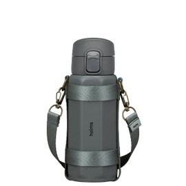 CBJAPAN One-Touch Open Water Bottle, 11.8 fl oz (340 ml), Gray, Direct Drinking, Vacuum Insulated, Stainless Steel Bottle, Includes Exclusive Holder, Octa One Touch Bottle Holms