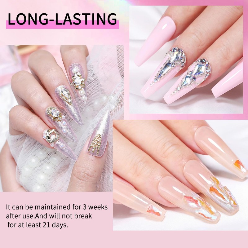 Finger Secret Nail Rhinestone Glue UV/LED Curing 1oz Nail Jewelry