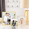 Autjvy 4x4 Picture Frame Silver Brushed Modern Simple Thin Aluminum