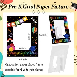 MotiMind 24 Pcs Kindergarten Graduation Picture Frame 4x6 Pre-K Grad Paper Picture 2025 My First Graduation Photo Frame Preschool Gifts for Kids Boys Girls