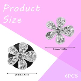 6 Pcs Flower Air Vent Clips, Silver Daisy Air Vents Clip, Cute Car Vent Decorations, Flower Cars Airfresheners Vents Clips, Rhinestone Car Interior Decoration, Bling Cars Accessories for Women