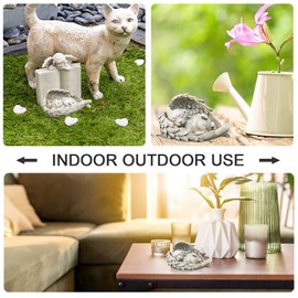 Offfay Pet Memorial Statue, Cat Memorial Gifts, Resin Pet Memorial Stone, Angel Pet Memorial Grave Marker Tribute for Pets Dog Bereavement Gifts Angel Wings Figurine to Honor Cherished Pets