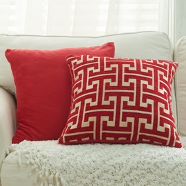 YunJeude Cushion Cover Chenille Fabric Geometric Pattern Monogram Pattern Stylish Soft Scandinavian Cute Sofa Back Cover Decorative Pillowcase Body Pillow Cover Cushion Cover Pillow Case Car Chair