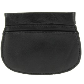 Karl Loven Men's Genuine Leather Small Black Lightweight Slim and Durable Double Compartment Money Banknote Keyring, Black Moon, Taille Unique, Purses