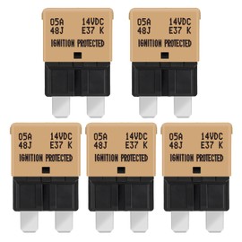 GLOSO Circuit Breakers E37 Auto (T1) Reset Low Profile ATC/ATO - (5A - 5 Pack)