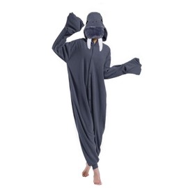 dressfan Animal Walrus Onesie Walrus Costume Cosplay Costumes One Piece Pajamas for Women Unisex Adult Kids Men Boys Girls (Grey, XL(70"-74"))