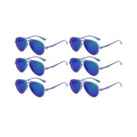 OWL 6 Pack Aviator Sunglasses Kids UV400 Protection Lens Plastic Toddler Aviators Bulk Sunglasses for Boys Girls