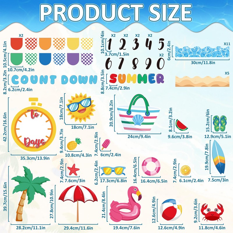 Countdown to Summer Bulletin Board Set Beach Bulletin Board Decorations
