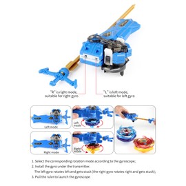 Netoke Gyro Burst Spinning Top Set, 4D Metal Fusion Fight Spinning Top, with Battling B-200 Holy Sword Launcher LR Gift Set, Models: B-163