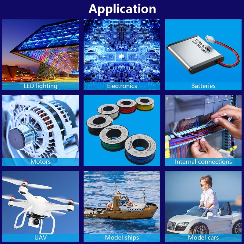 Fermerry 28 AWG Stranded Wire Spool 100ft Each 6 Colors