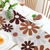Table Runner Flowers Modern Brown Grey Table Runner Tablecloth Restaurant