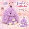 Fluffy Bunny Keychain for Bags & Keys – Messy or