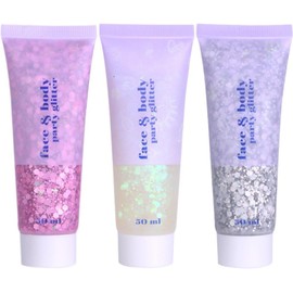 Gel De Brillo Corporal De 3 Colores, Traje De Neón, Fiesta Brillante para Y Cuerpo, Cabello, Uñas, Maquillaje En Barra con Brillo