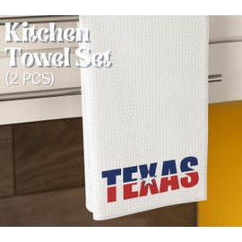 InnoBeta Texas Gifts, Kitchen Towel 2 Pack, 16x24 in Microfiber Dish Tea Towel