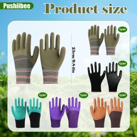 5 Pairs Garden Gloves, Rubber Coated Working Gloves for Women Men, Waterproof Work Gloves Gardening Gloves Construction Gloves Yard Work Gloves Mechanic Gloves for Garden Outdoor Work