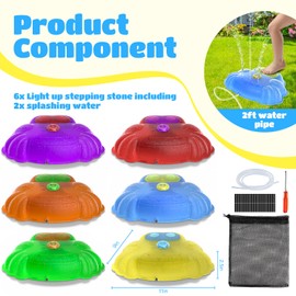 CozyBomB™ Light Up Stepping Stones for Kids | Splash Water Stepping Stones, Balance Toys for Toddlers 3-5, Preschool Summer Outdoor Pool Beach Water Toy, Birthday Holiday Party Gift for Boys & Girls