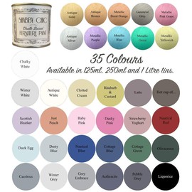 Shabby Chic Chalk Furniture Paint: Luxurious Metallic Paint, Craft Paint for Home Decor, DIY, Wood Cabinets - All-in-One Paints with Shiny Metallic Finish [Antique Gold] - (Liter Covers 129 sf)