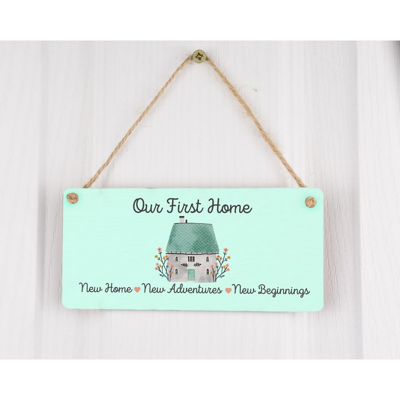 New Beginnings: Full Colour Plywood Hanging Sign – Home Décor,