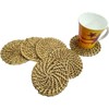 Rastogi Handicrafts Handmade 6 Piece Rattan Coasters - Base Plates