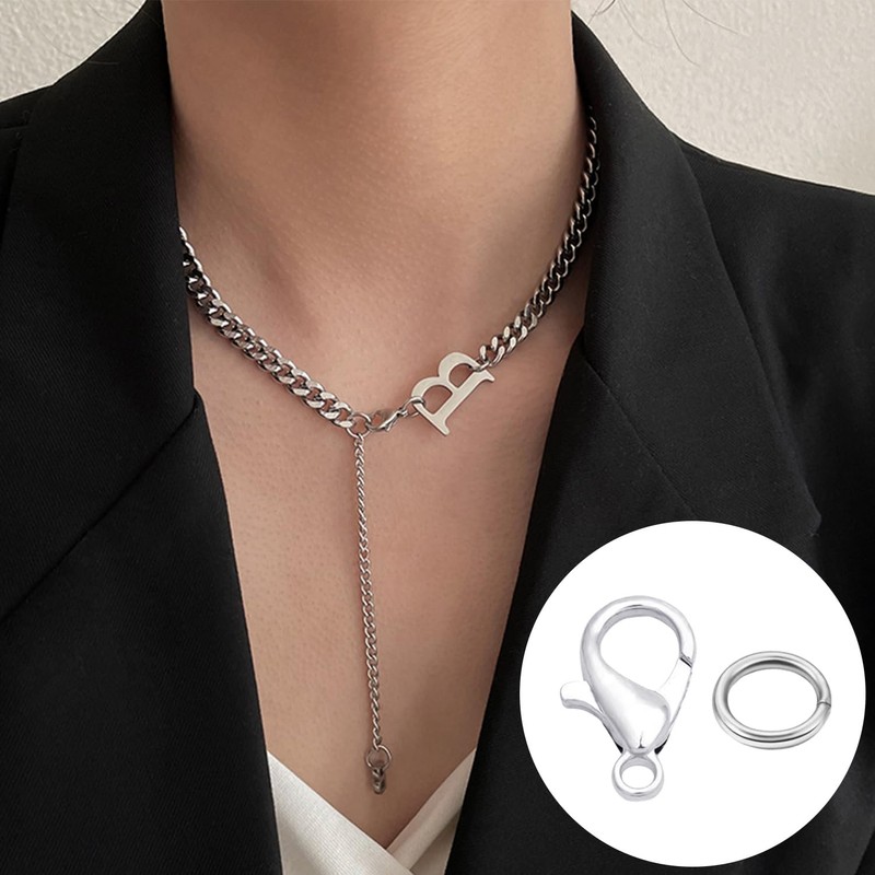 NXPWRC 400 Pieces Electroplated Lobster Clasps, 400 Pieces Mini Chain