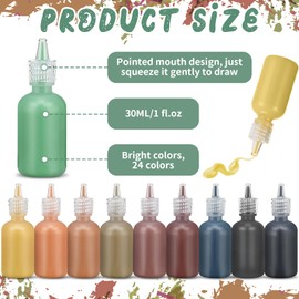 Motipuns 24 Colors Suncatcher Kit Paints Non Toxic DIY Art Stained Glass Paints 1 oz Per Pack with 12 Brushes Back to School Supplies Neon Suncatcher Kit Crafts Sets for Kids(Vintage Color)