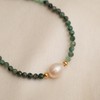 Gempires Emerald Beaded Bracelet with Freshwater Pearl, Beaded Bracelets, Pearl
