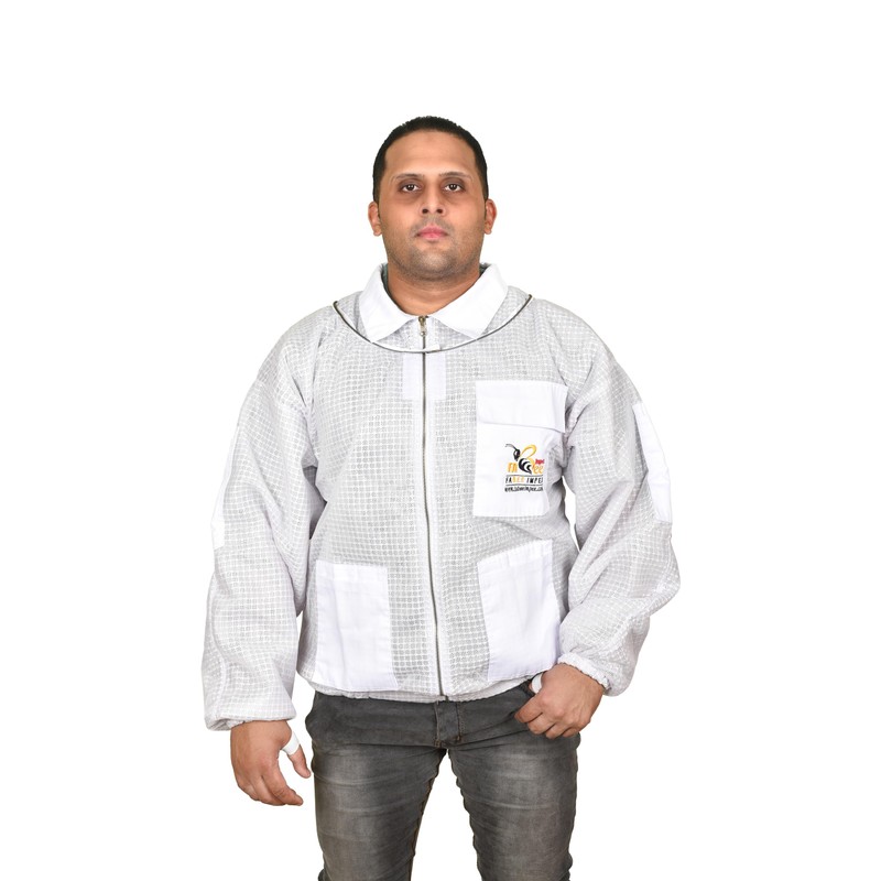 Fabee Impex 3 Layer Ventilated Beekeeping Jacket Round Veil Beekeeping
