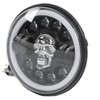 Motorcycle LED Headlight, 7in Round Motorcycle LED Angel Eye Headlight
