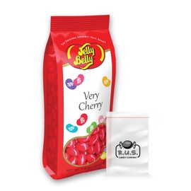 Jelly Belly- Very Cherry Jelly Beans - 7.5 oz Gift Bag- includes RUS Candy Company Travel Size Pocket Bag (Very Cherry)