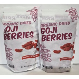 Organic Made Nature Sun-Dried Unsulfured GOJI Berries 20oz 567g (Two Bags), standard