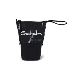 satch Pencil Slider Extra Large with Divider Zip Pocket Pen Holder Set Square Viewing Window for Timetable, Ninja Matrix - Black, Modern