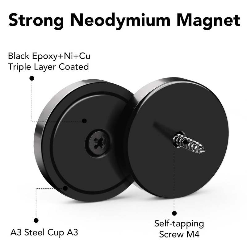 LOVIMAG 20lbs Neodymium Magnets, 6Pack Strong Magnet, Cabinet Magnets with