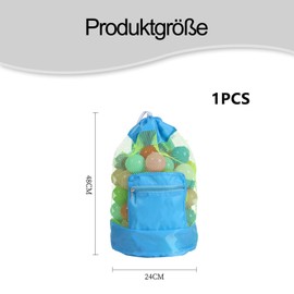 Beach Toy Bag, Mesh Bag, Sand Toy for Beach Toy Children, Beach Bag Children, Sand Toy with Bag, Ideal for Beach, Holidays and Outdoor Activities (Blue)