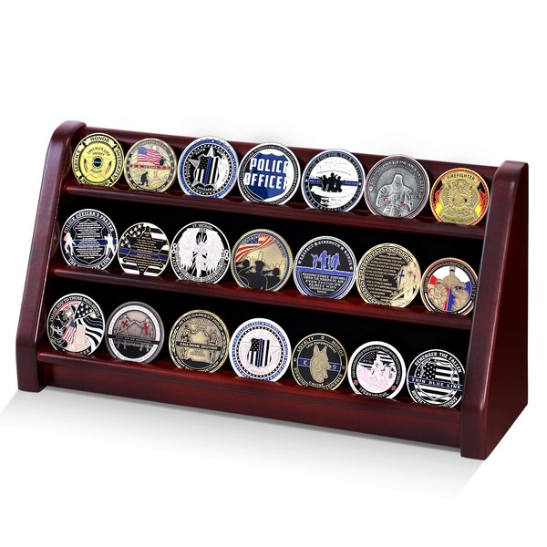 Challenge Coin Display Case Holder, 3 Rows Military Coin Display