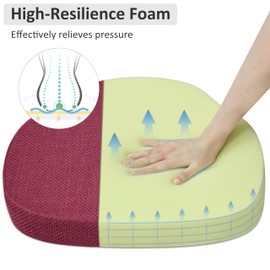 Shinnwa Dining Room Chair Cushions Set of 4 Windsor Seat Cushions for Dining Chairs High-Resilience Chair Pads for Kitchen Chairs with Ties & Textured Cover, 4 Pack, 17 x 15.5 x 2 Inches