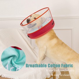 Dog Cone Inflatable Donut to Stop Licking After Surgery, Soft Dog Cone Collar with Anti-Licking Guard Shield, Protective Pillow Cone for Large Medium Small Dogs (Snowman, Large)