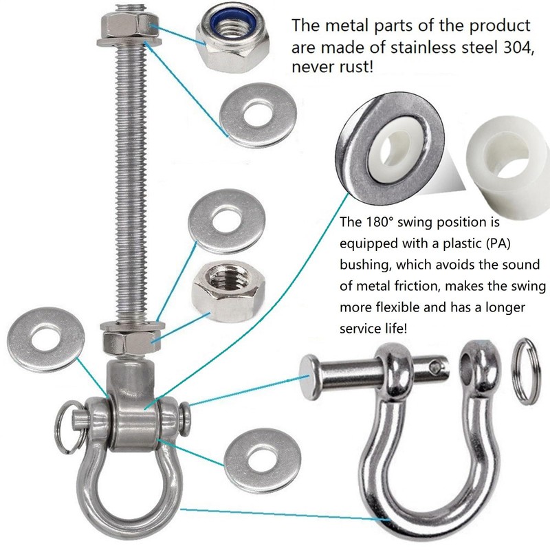 WWFFEN 6 Bearing Silent Heavy Duty Swing Hanger Permanent Anti-Rust