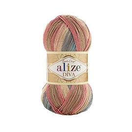 100% Microfiber Yarn Alize Diva Batik Silk Effect Crochet Hand Knitting Turkish Yarn Art 400g 1532m Gradient (7399)
