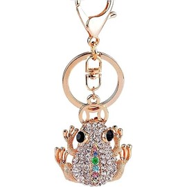 JTTBIGV Cute Animal BlingBling Crystals Keychain Animal Charm Keyring Car Bag Wallet Purse Handbags Cars Key Pendant Decor (Colorful Frog)