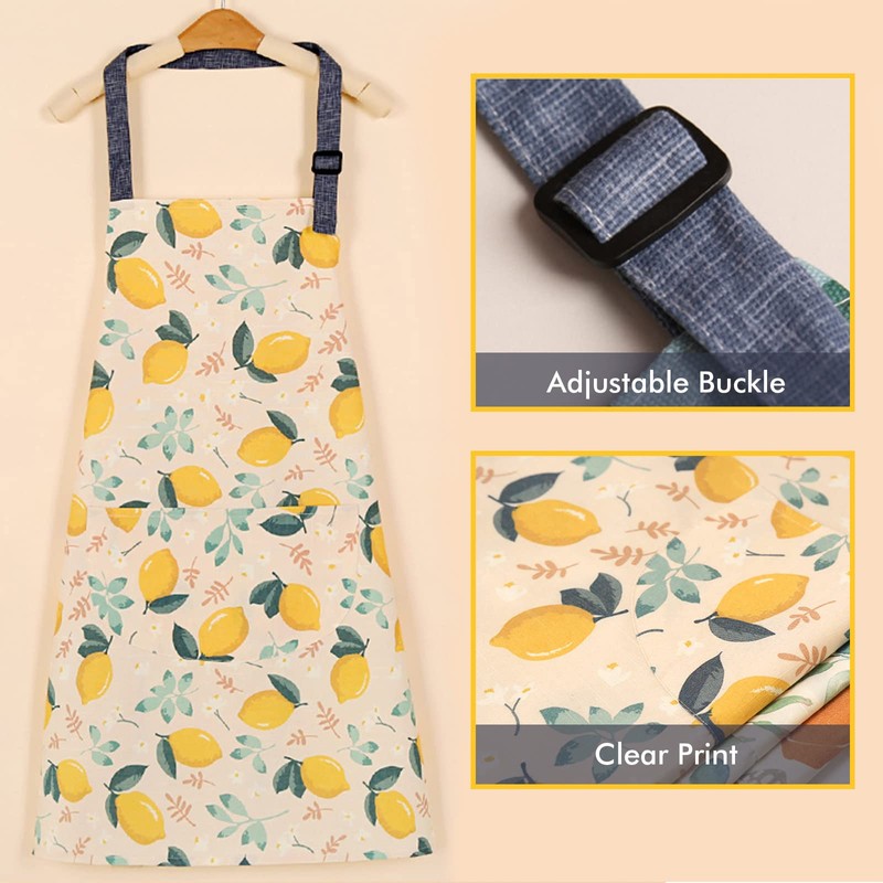 Adjustable Apron with 2 Pockets for Women Men, Canvas Chef