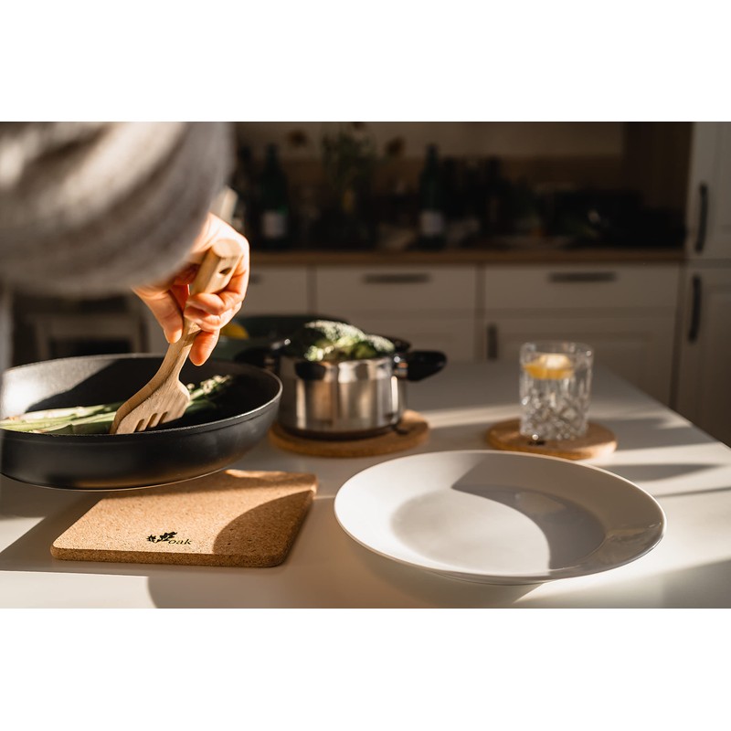 Voak® Trivet Cork Coaster Set | 4 Square Cork Coasters