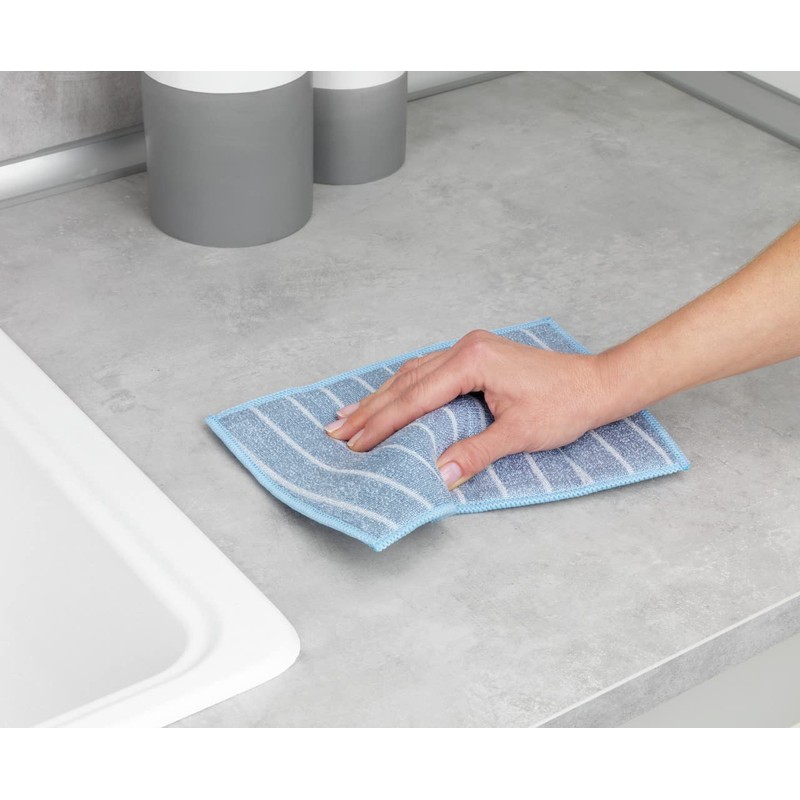 WENKO Miko Microfibre Cleaning Sponge, Set of 2, Universal Dish