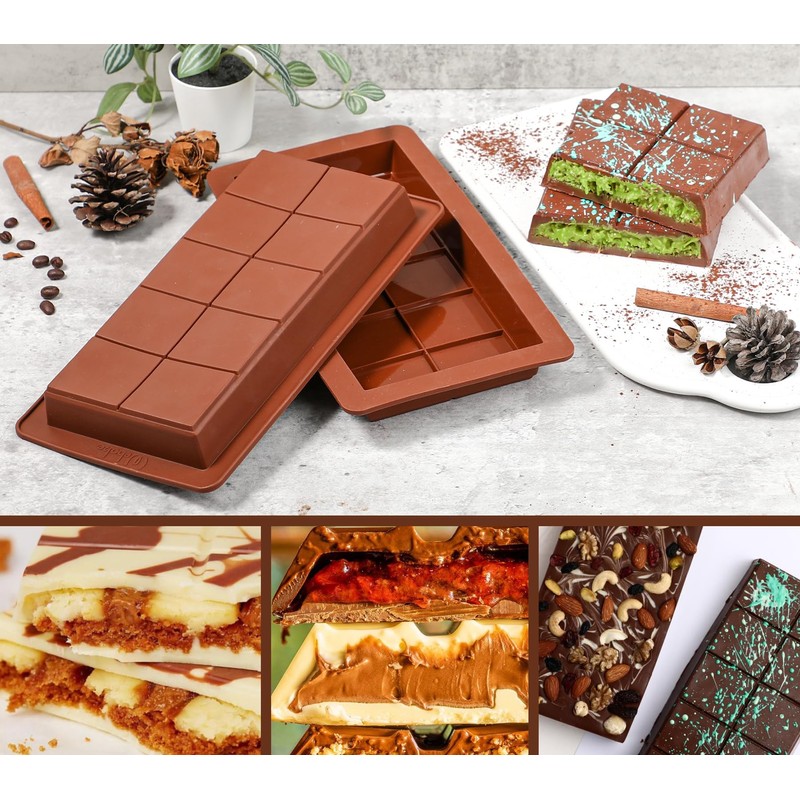 Webake The Original Deep Chocolate Bar Molds 2 Pack, 1