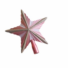 Heyiwell Pink Matte Painted Christmas Tree Topper,Star Tree Topper for Christmas Tree, Holiday or Home Decorations 8" X 9"Inch