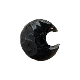 VIE Faceted Crescent Moon Crystal, 3x2cm, Black Obsidian