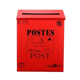 STOBOK Rustic Mailboxes for Farmhouse Antique Newspaper Envelope Holder Post Letter Box Photo Props Decoration Red