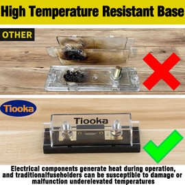Tiooka 100A ANL Fuse Holder Kit with 100Amp Fuses 0/2/4/8 Gauge AWG Fuse Block 2 Pack for Car Audio Truck DIY Fuse Box Automotive Fuse Block Heat Resistant
